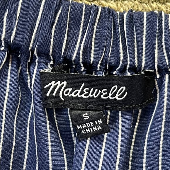 Madewell Blue and White Striped Silk Shirt Size S - Picture 5 of 8